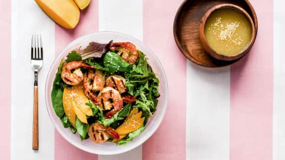 Salade de crevettes et de mangues