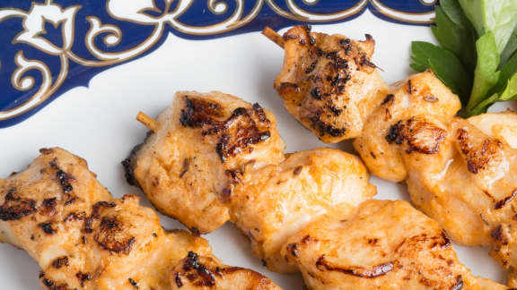 Brochettes de poulet tikka