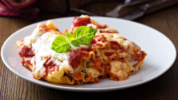 Roulé de lasagne à la ricotta et à la pancetta