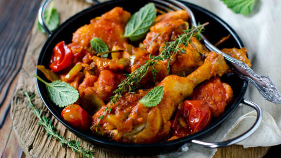 Dimanche soir : Poulet et chorizo aux pêches