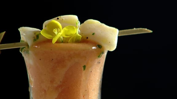 gaspacho aux tomates et au cantaloup