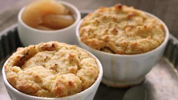 soufflé à la rhubarbe et à la pomme