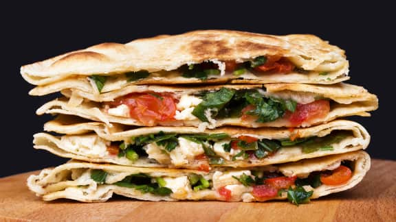 quesadillas aux épinards et feta