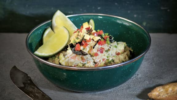 tartinade d’avocats et de crabe