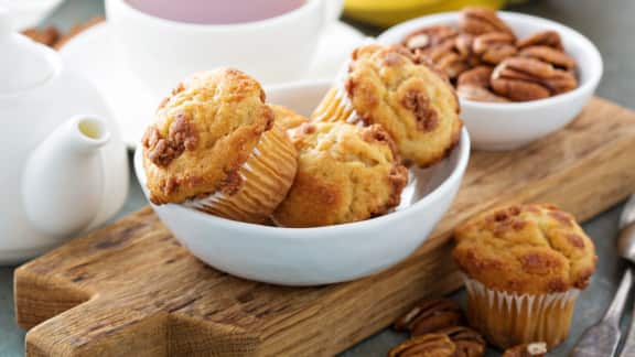 muffins aux bananes, à l'érable et aux noix