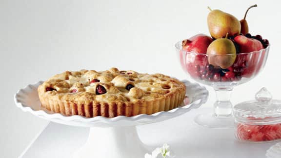 tarte sans farine aux poires et aux canneberges