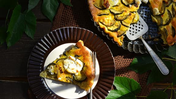 clafoutis de courgettes et de chèvre frais