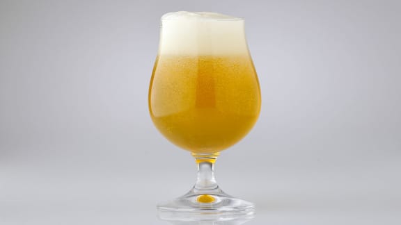 mousse de bière blonde et gelée de citrons