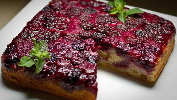 gâteau aux mûres et aux bananes