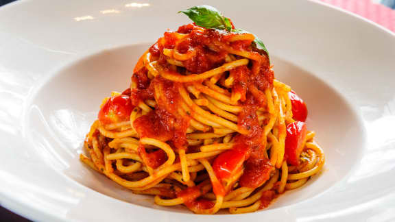 spaghettis à la sauce marinara