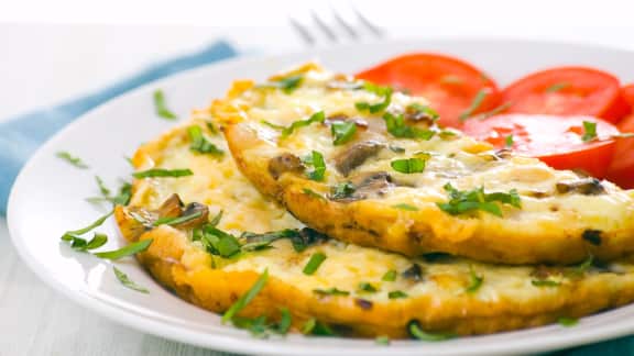 omelette au basilic