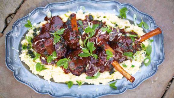 jarret d'agneau à la Guinness
