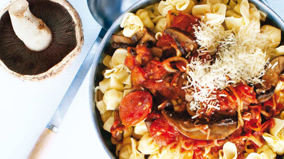 baluchons aux portobellos et tomates fraîches