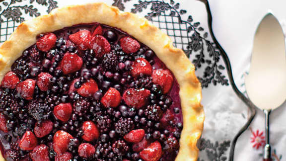 tarte aux petits fruits et à la gelée de sureau