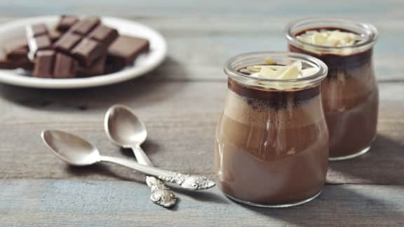 verrine de chocolat et poivron rouge