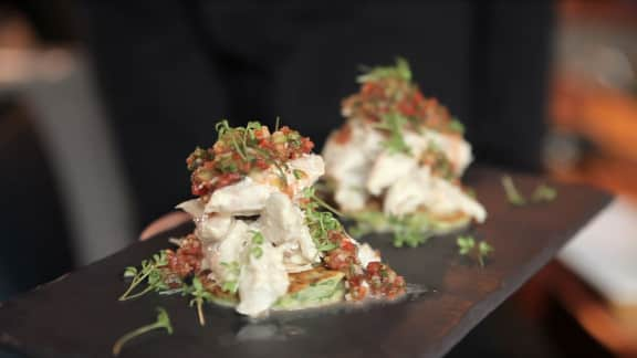 beignet de courgette et maquereau fumé