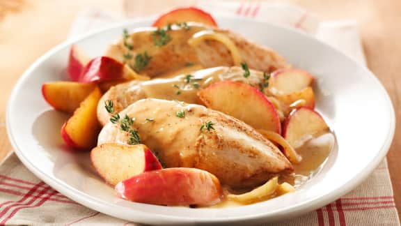 poulet aux pommes et à l'érable