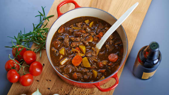 boeuf braisé aux légumes racines