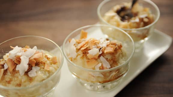 Riz au lait de coco et au chocolat blanc