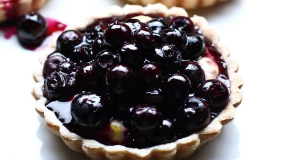 Tartelettes aux bleuets et sa crème pâtissière au fromage à la crème