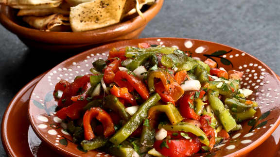 Salade marocaine de poivrons grillés