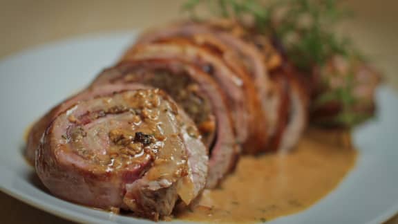 Escalope de veau de grain farcie aux marrons