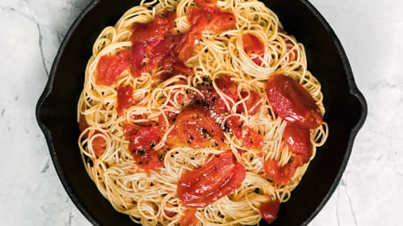 Mercredi : Pâtes à la compote de tomates