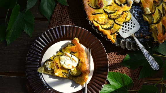 Clafoutis de courgettes et de chèvre frais