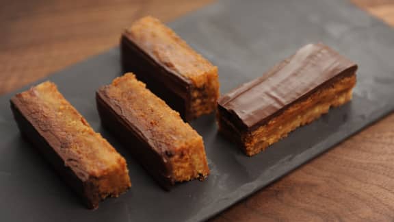 Barres fondantes choco-caramel