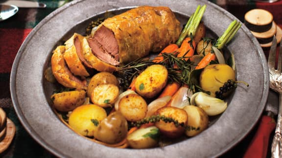 Dimanche soir : Longe d'agneau Wellington, sauce porto-canneberges