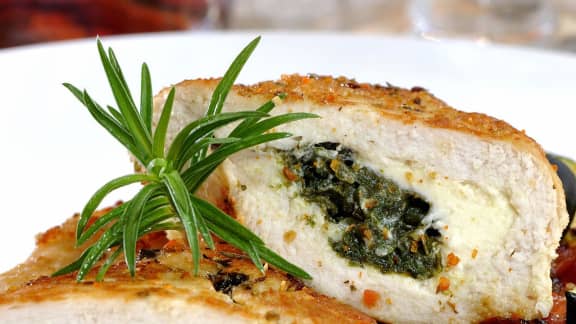 Dimanche soir : Blancs de poulet farcis au Cendrillon