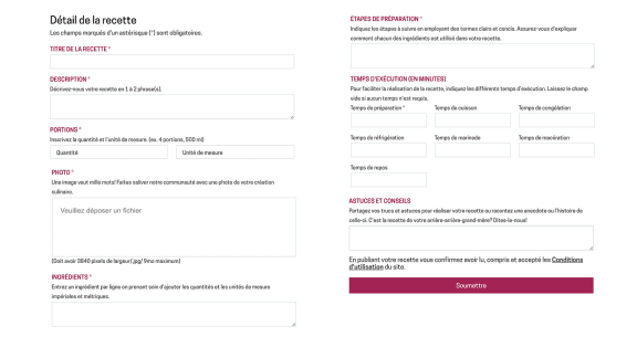 Partagez vos recettes grâce à notre nouvelle fonctionnalité