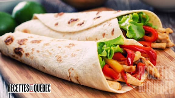 Wrap au poulet et poivrons