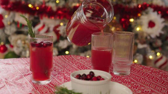 Mocktail canneberge en fête