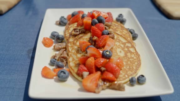 Dimanche matin : Pancakes au fromage cottage et avoine