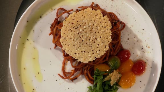 La Corriveau : pasta all'assassina en cage de parmesan