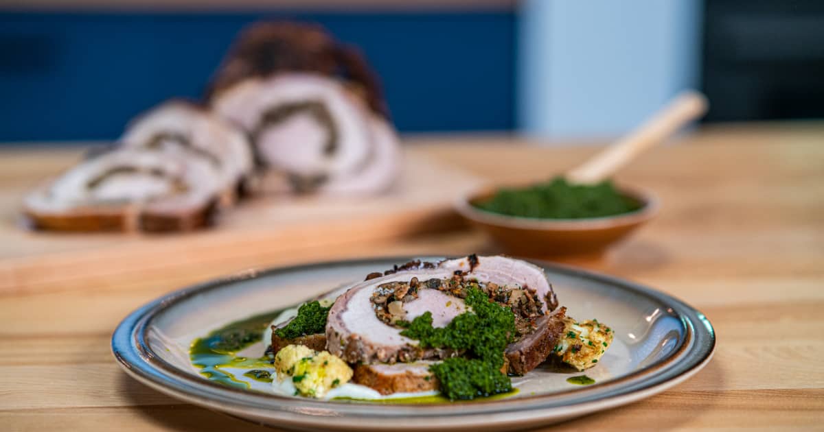 Longe de porc farcie aux champignons et bacon Zeste