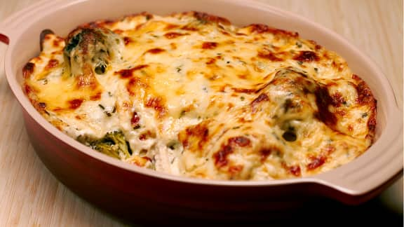 Gratin de brocoli au fromage de chèvre