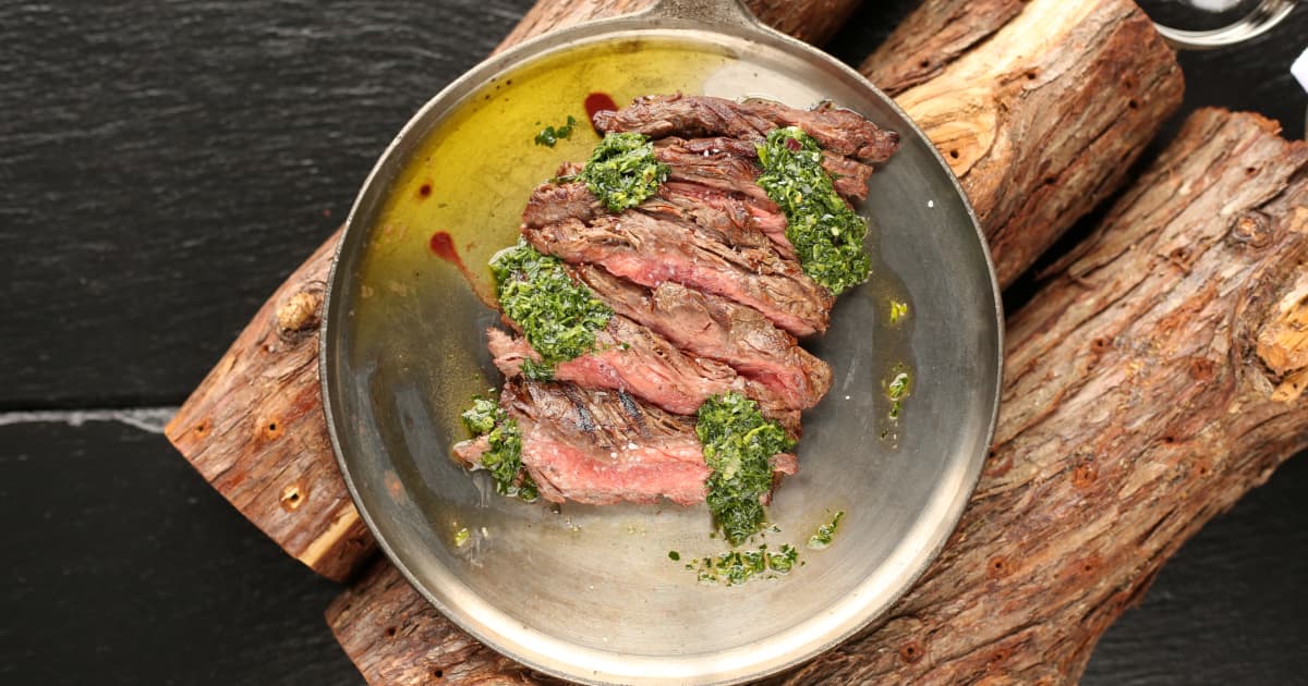 Bavette de b uf et chimichurri