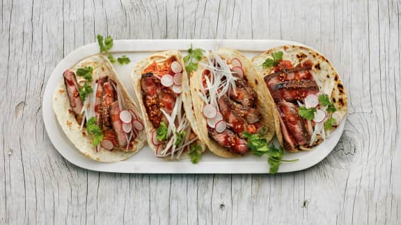 tacos de boeuf à la coréenne façon kimchi