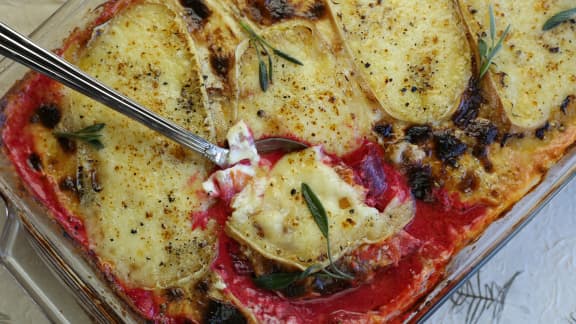 Gratin de légumes racines et fromage