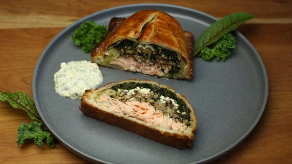 Wellington de saumon au kale