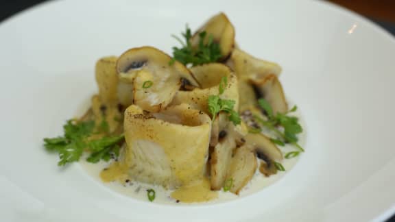 Roulade de filet de sole à la moutarde