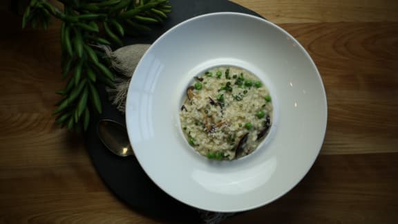 Risotto aux champignons et canard confit