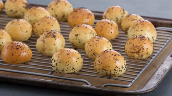 Bouchées de bagels aux graines de pavot