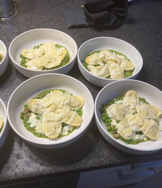 Raviolis aux petits pois à la française