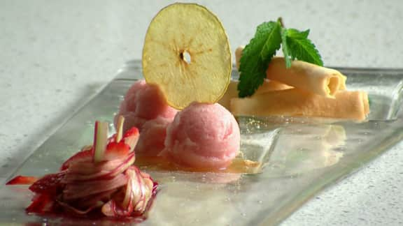 Sorbet à la pomme et à la rhubarbe