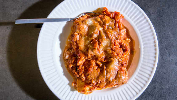 Lasagne bolognaise aux lentilles