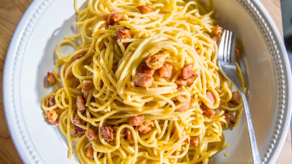 Spaghetti carbonara protéiné