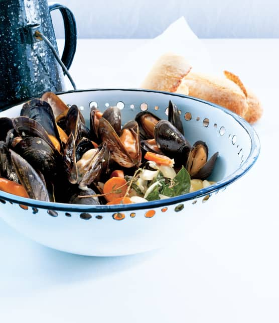 Moules au vin blanc et à l'ail